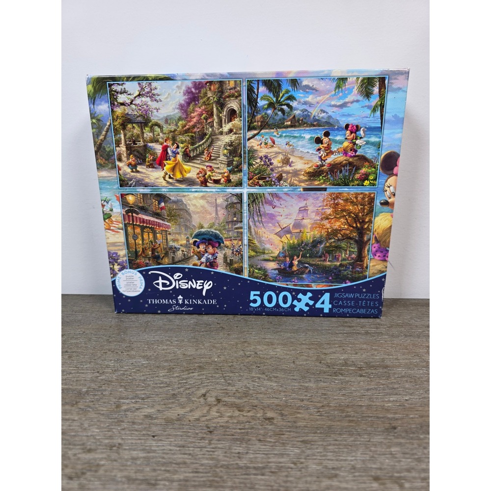 Disney Thomas Kinkade Set of Four (4) 500 Piece Jigsaw Puzzles by Ceaco